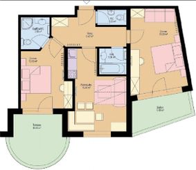 Grundriss des Appartements